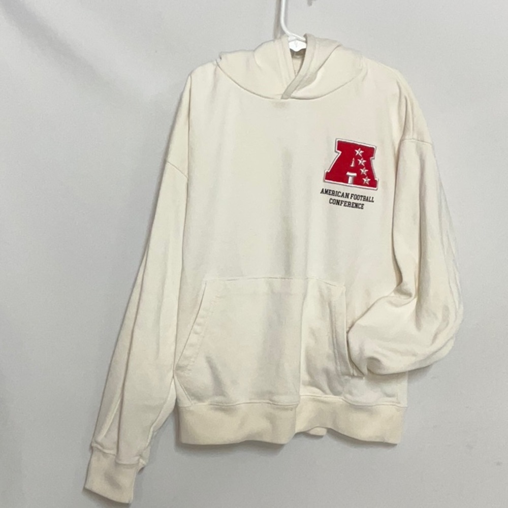 Zara NFL American Football League Cream Hoodie with AFL Team Patches